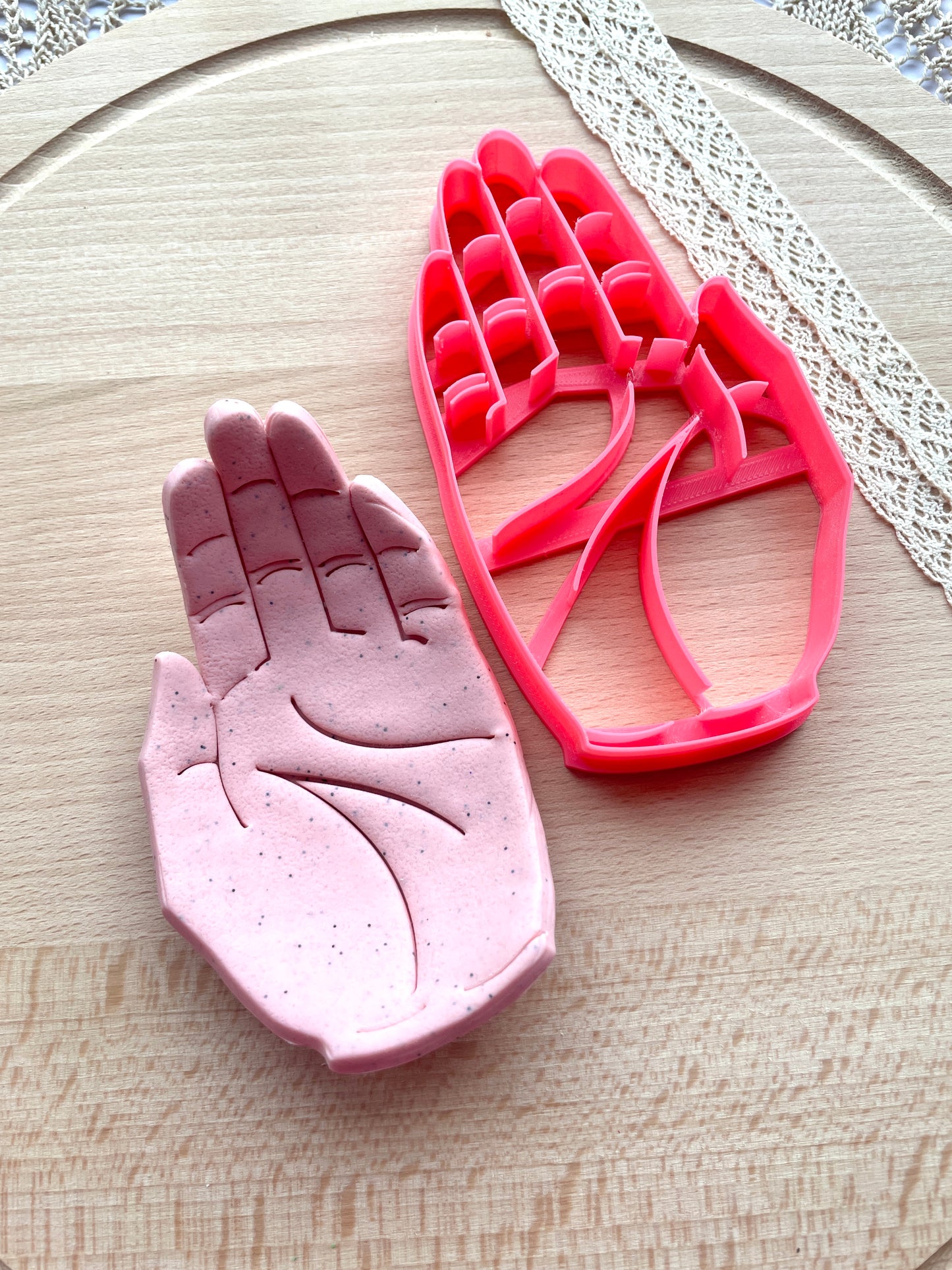 Hand trinket dish clay cutter, Polymer clay cutter
