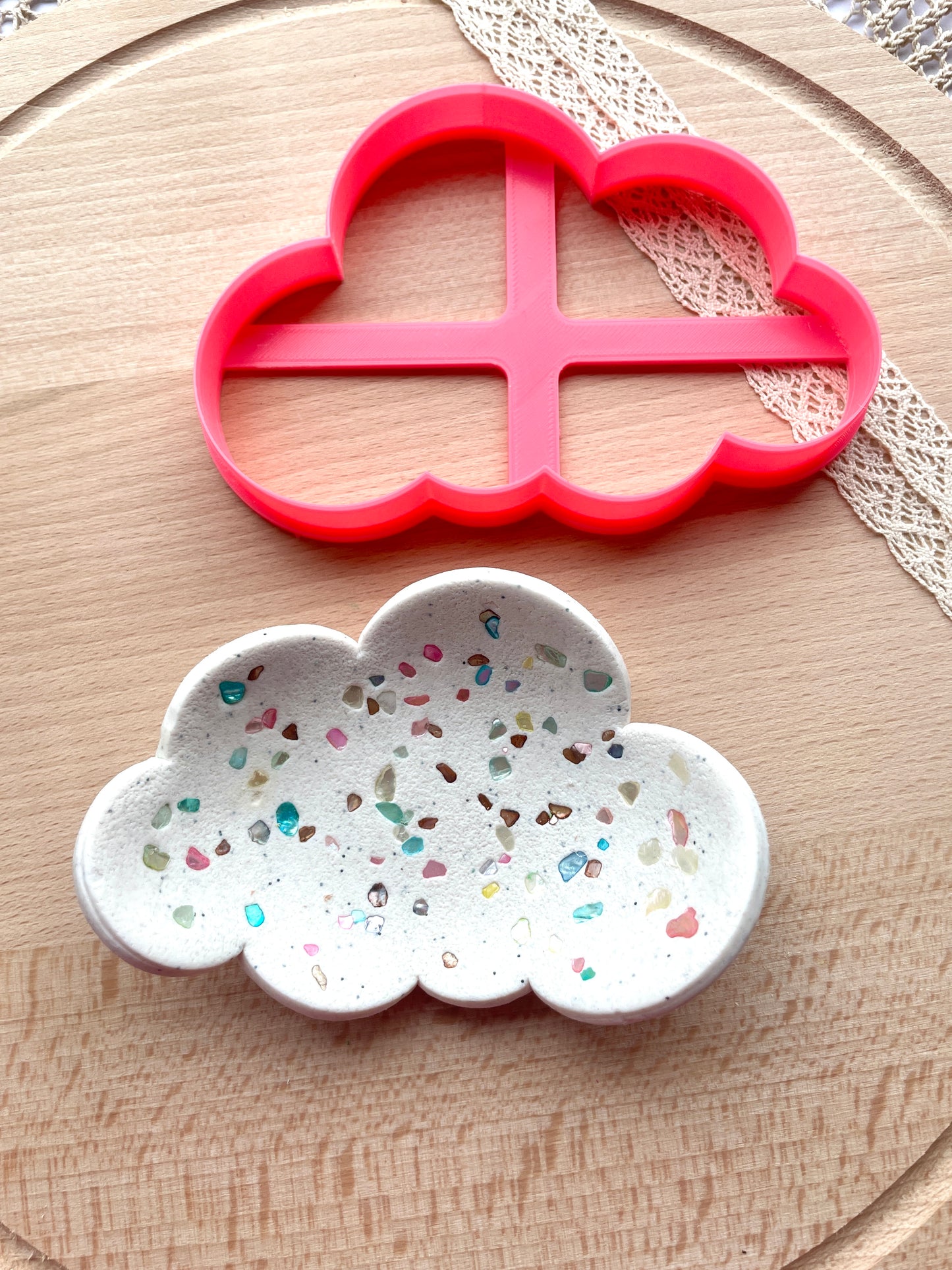 Cloud trinket dish clay cutter, Polymer clay cutter