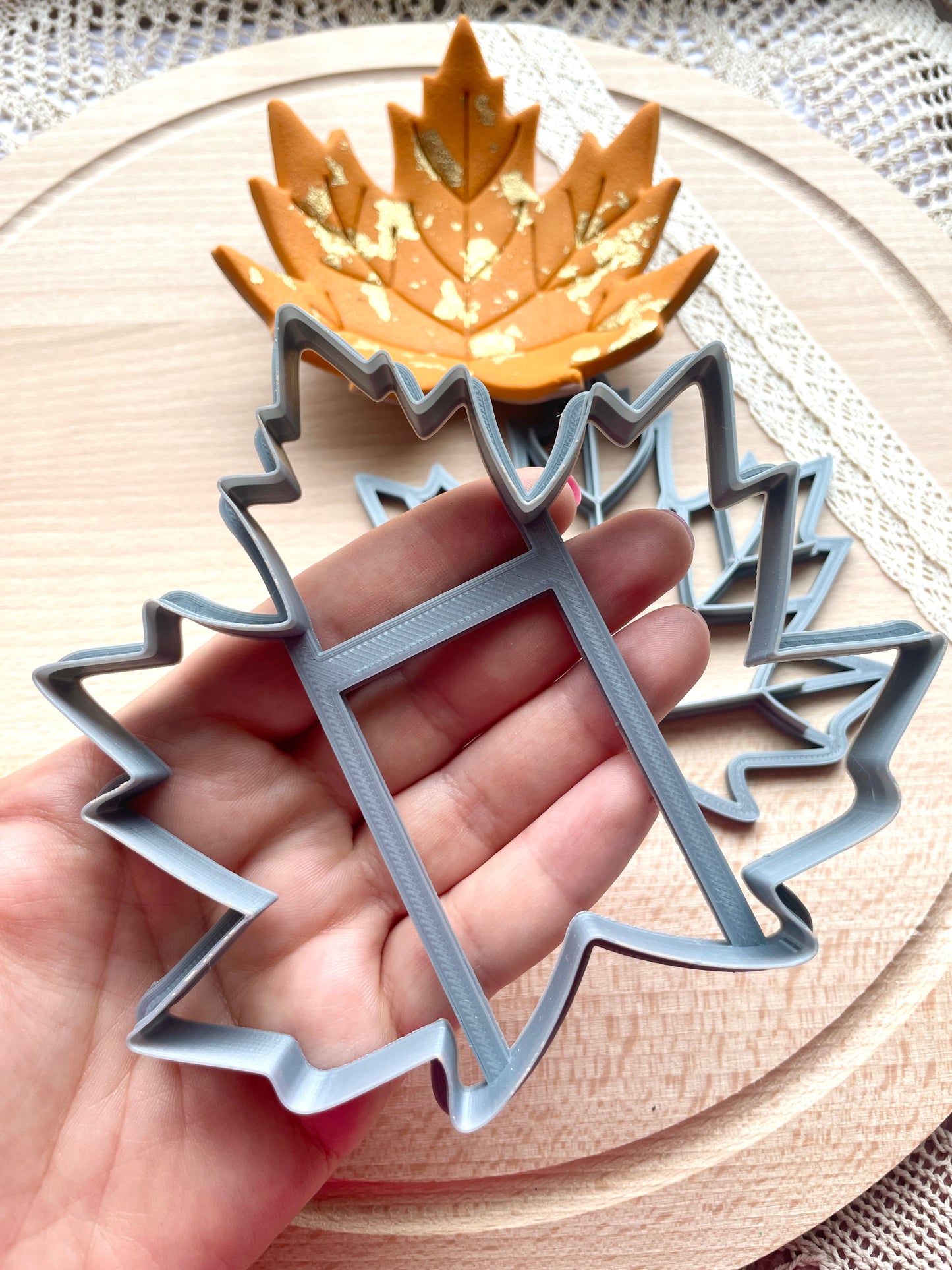 Maple leaf trinket dish cutter, Polymer clay cutter