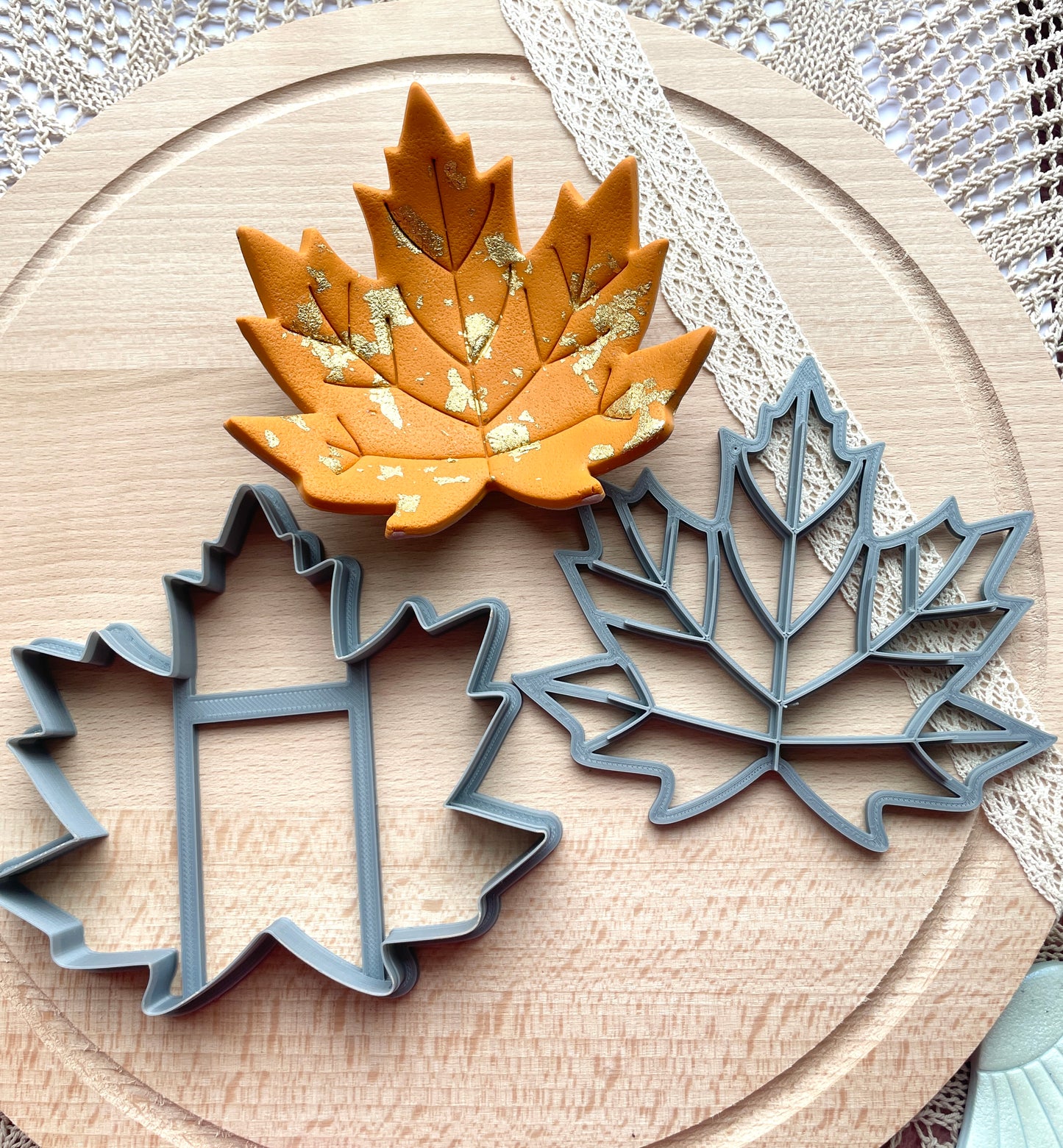 Maple leaf trinket dish cutter, Polymer clay cutter