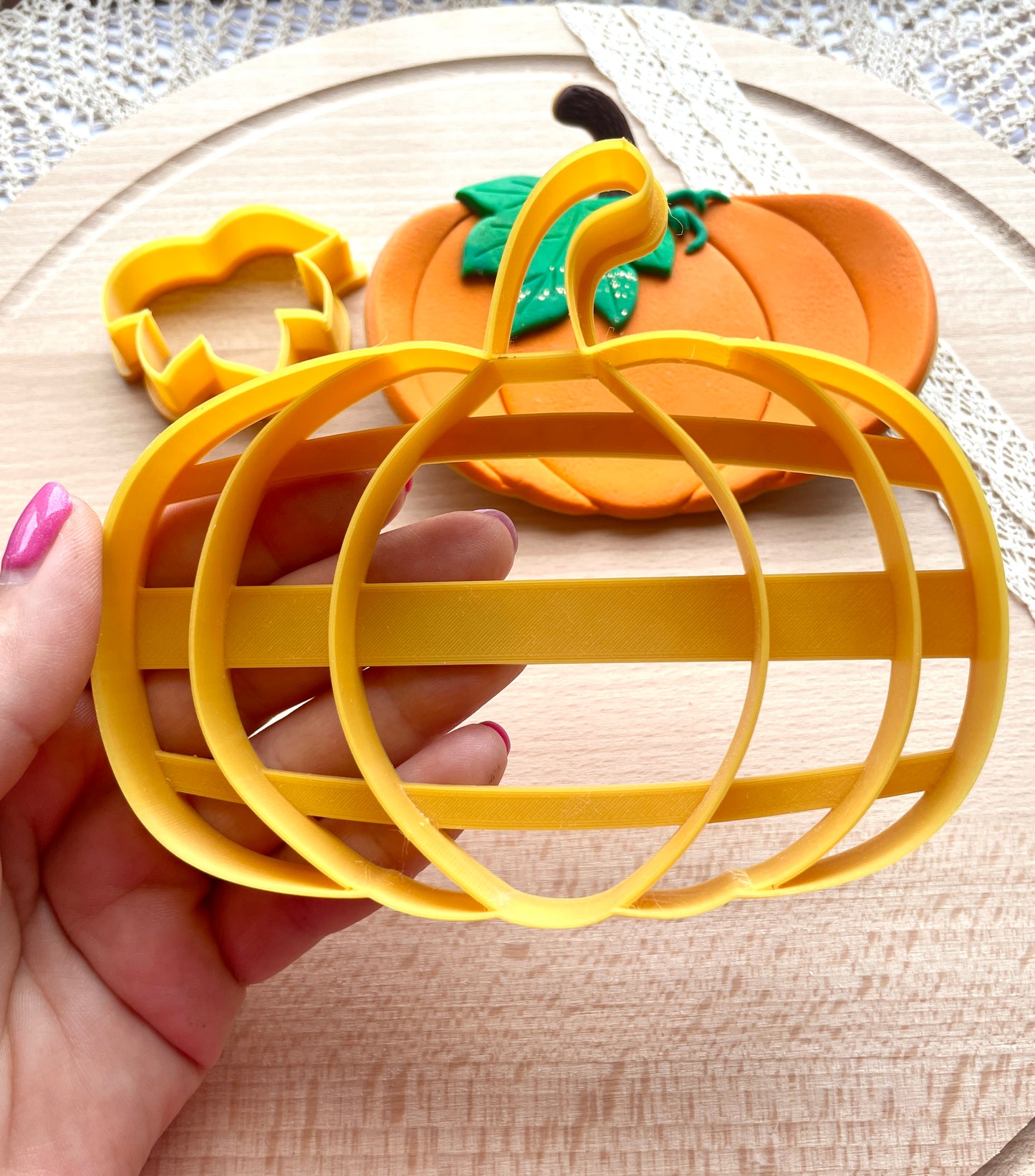 Pumpkin trinket dish clay cutter, Polymer clay cutter