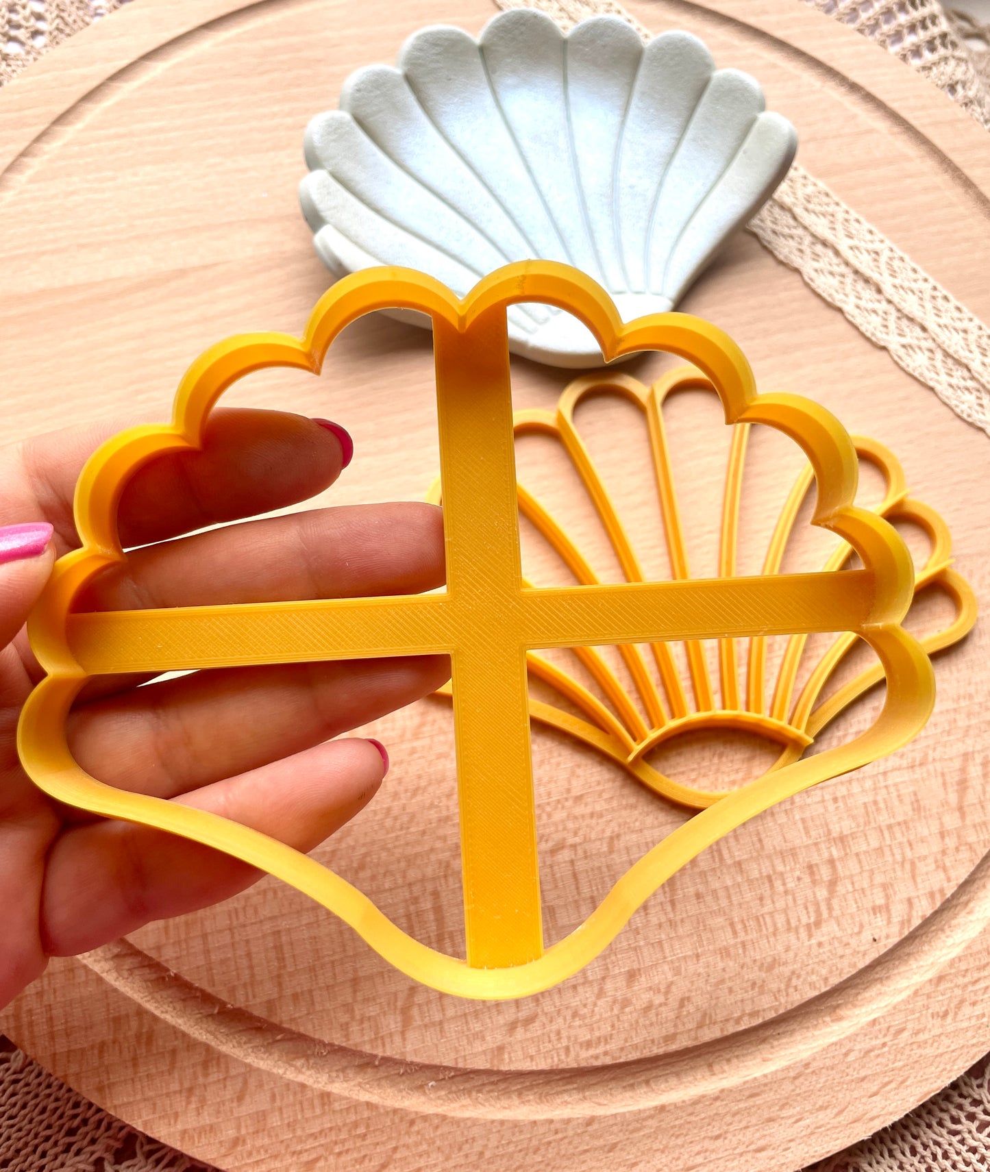 Shell trinket dish clay cutter, Polymer clay cutter