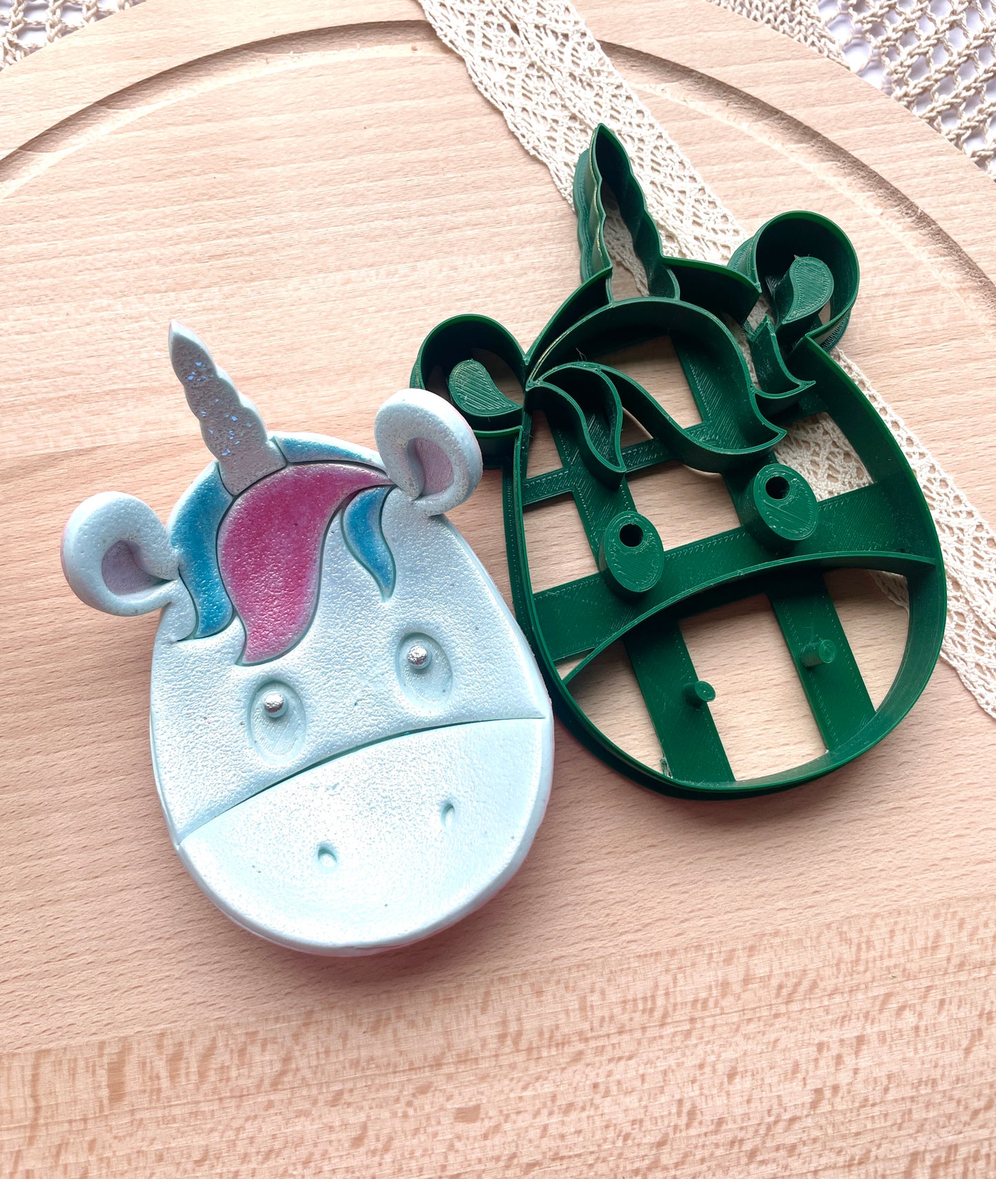 Unicorn trinket dish clay cutter, Polymer clay cutter