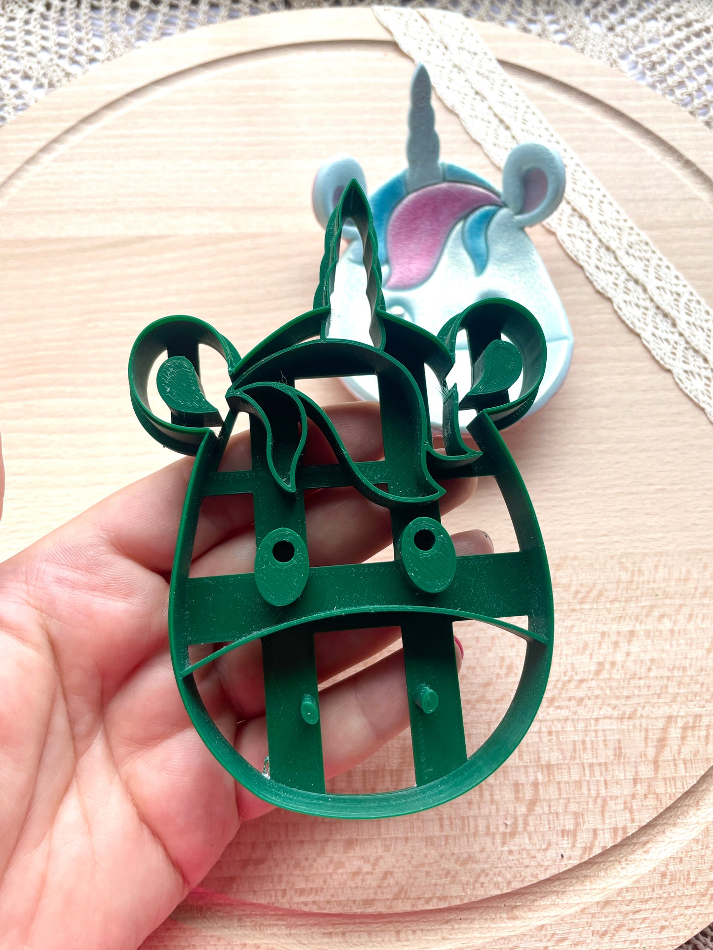 Unicorn trinket dish clay cutter, Polymer clay cutter