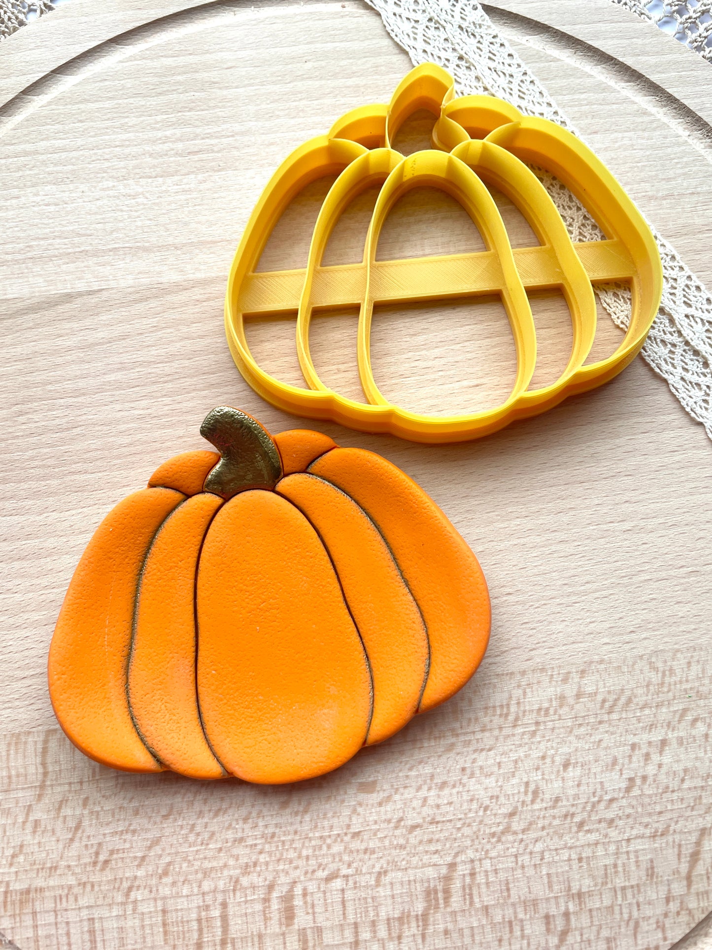 Pumpkin trinket dish clay cutter, Polymer clay cutter