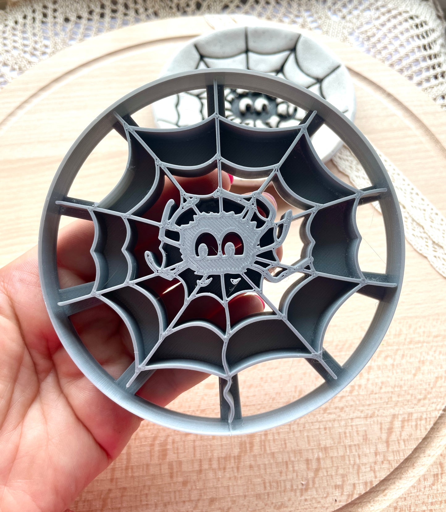 Spider trinket dish clay cutter, Polymer clay cutter, Halloween clay cutter