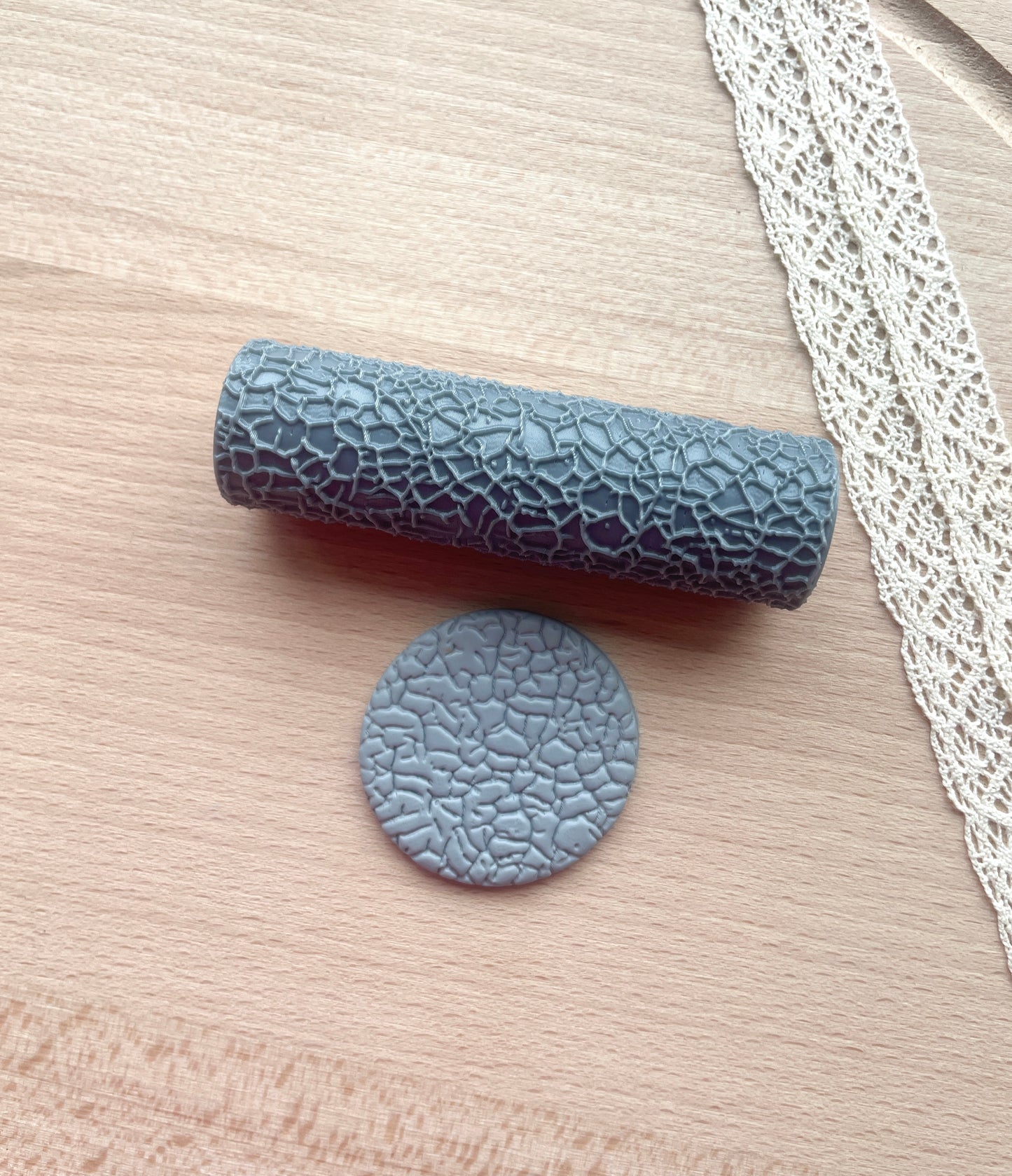 Cracks texture roller, Pattern roller for polymer clay