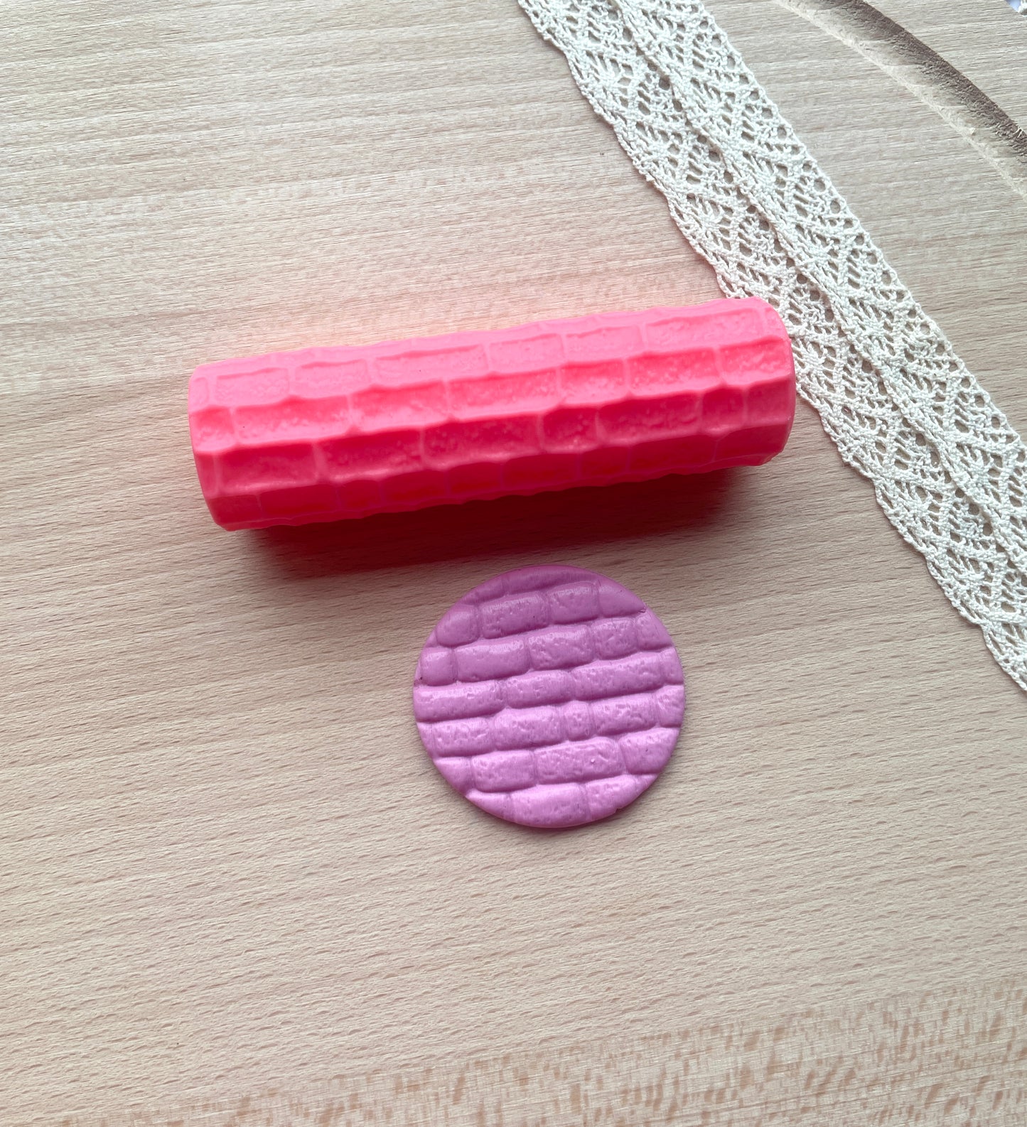Stone wall texture roller, Pattern roller for polymer clay