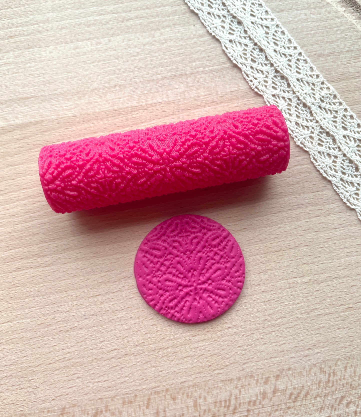 Moroccan lace texture roller, Pattern roller for polymer clay
