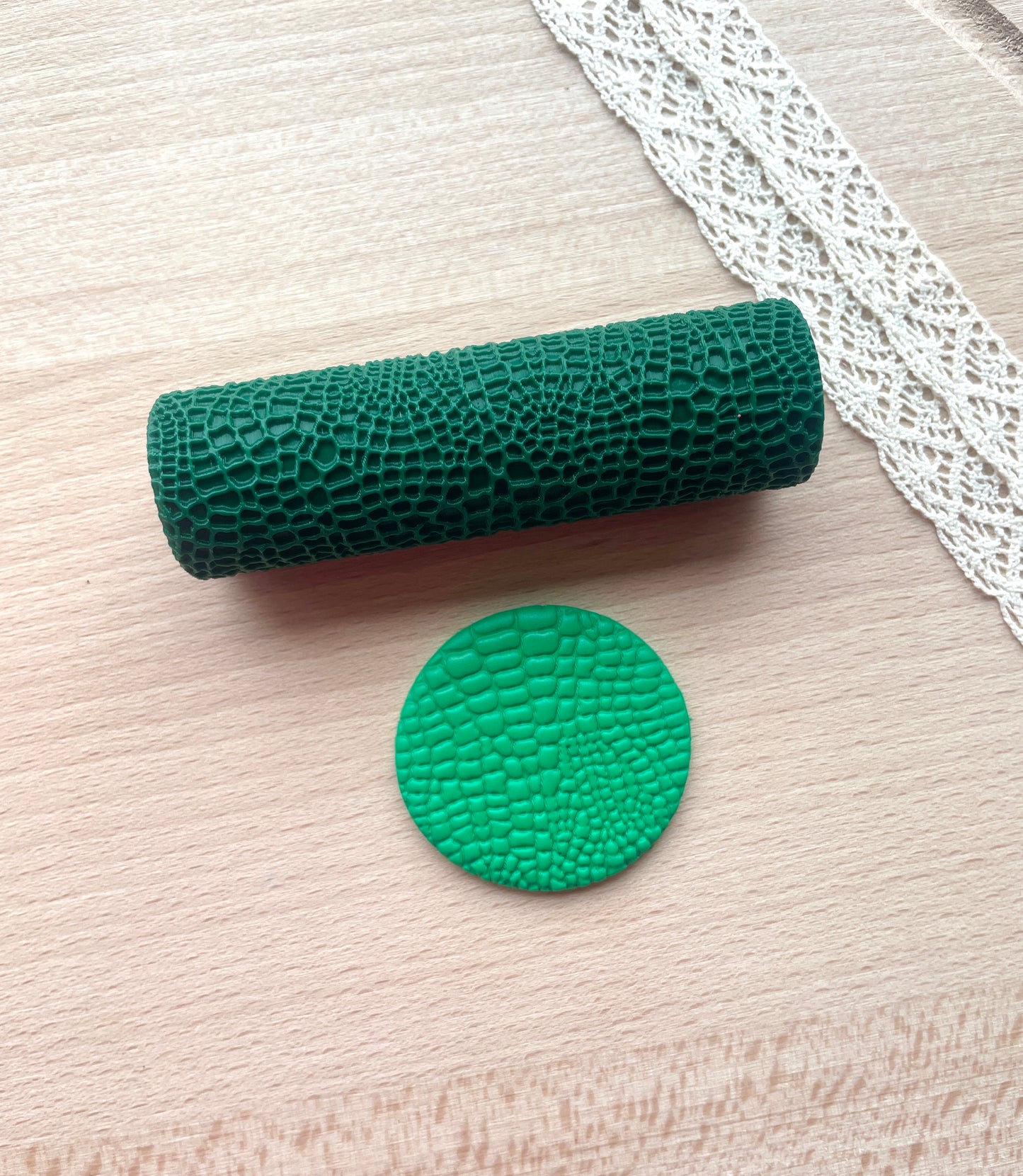 Crocodile skin texture roller, Pattern roller for polymer clay