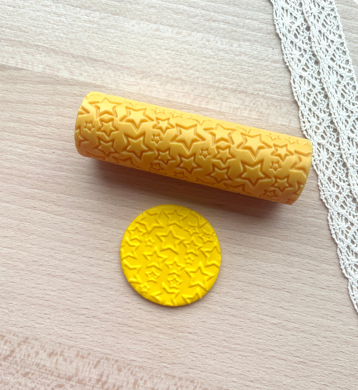 Stars texture roller, Pattern roller for polymer clay