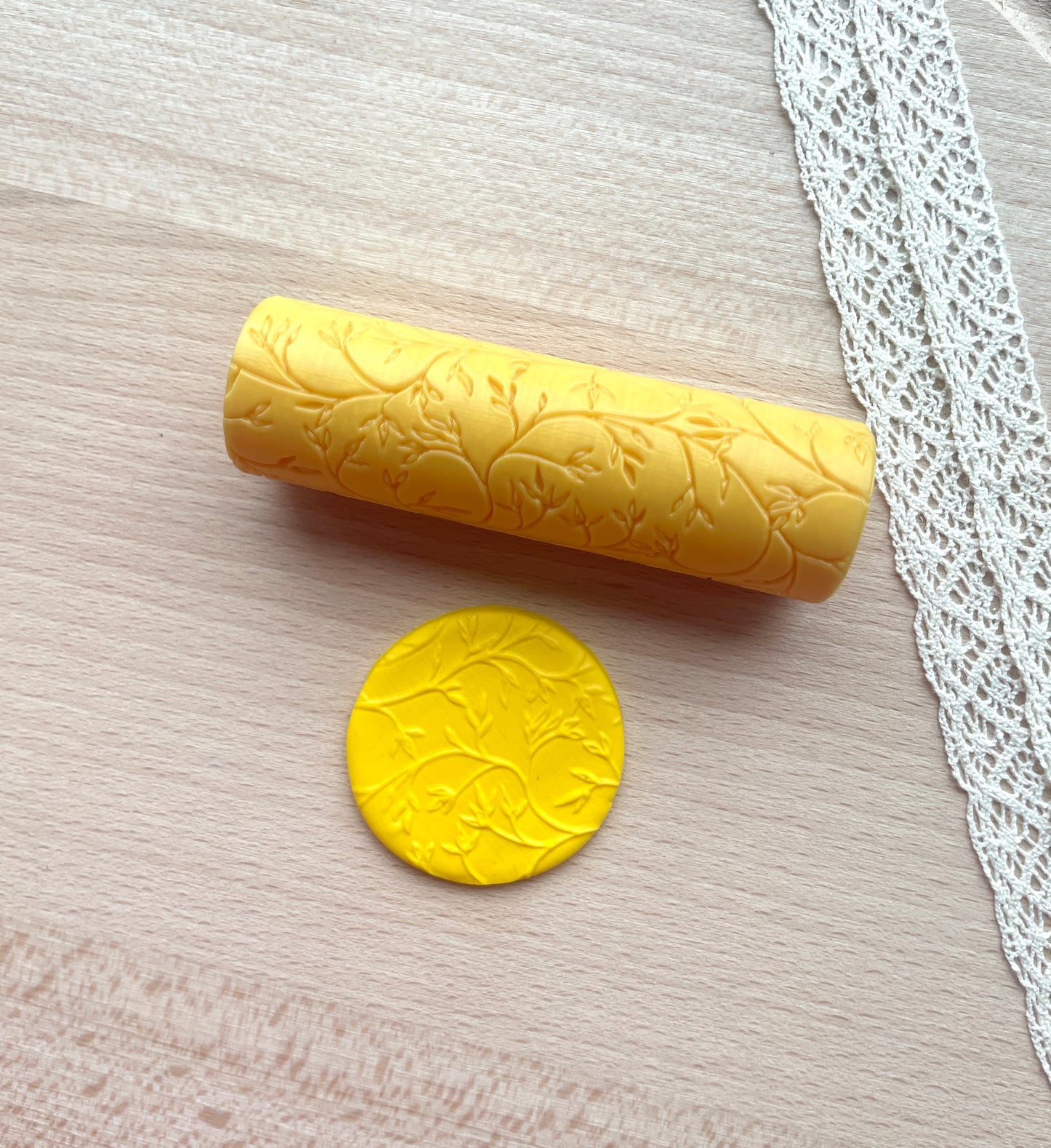 Vines texture roller, Pattern roller for polymer clay