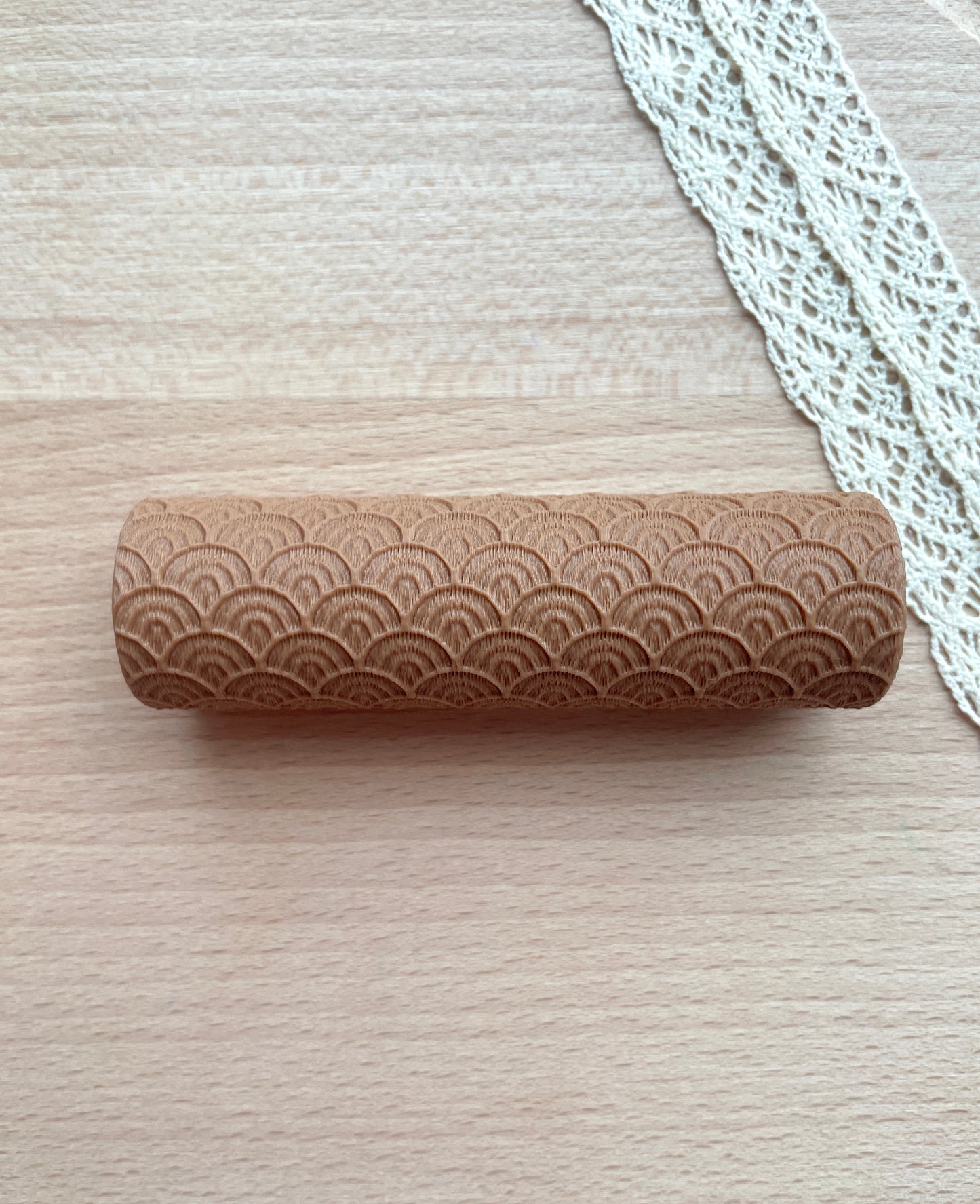 Dotted scales texture roller, Pattern roller for polymer clay