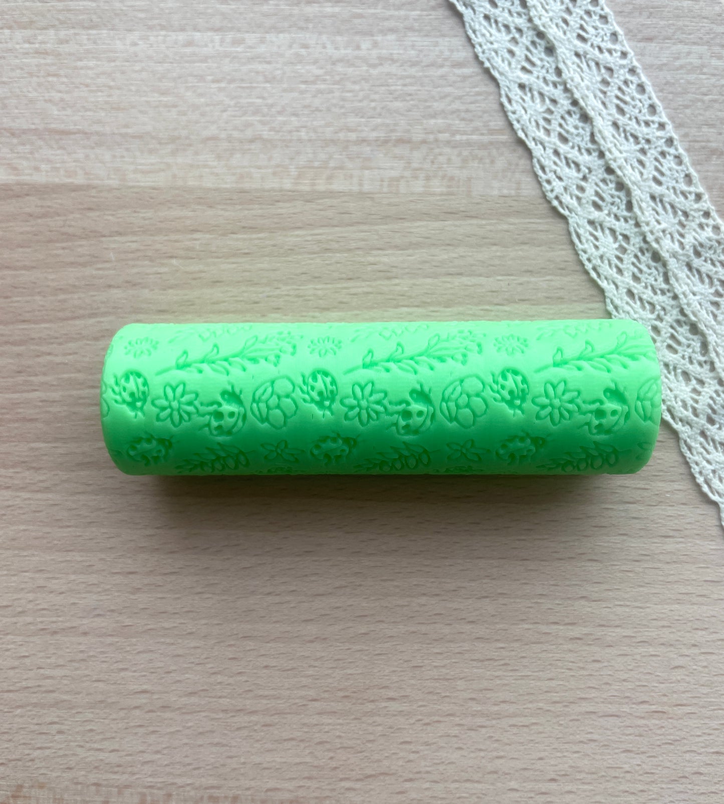 Ladybugs texture roller, Pattern roller for polymer clay