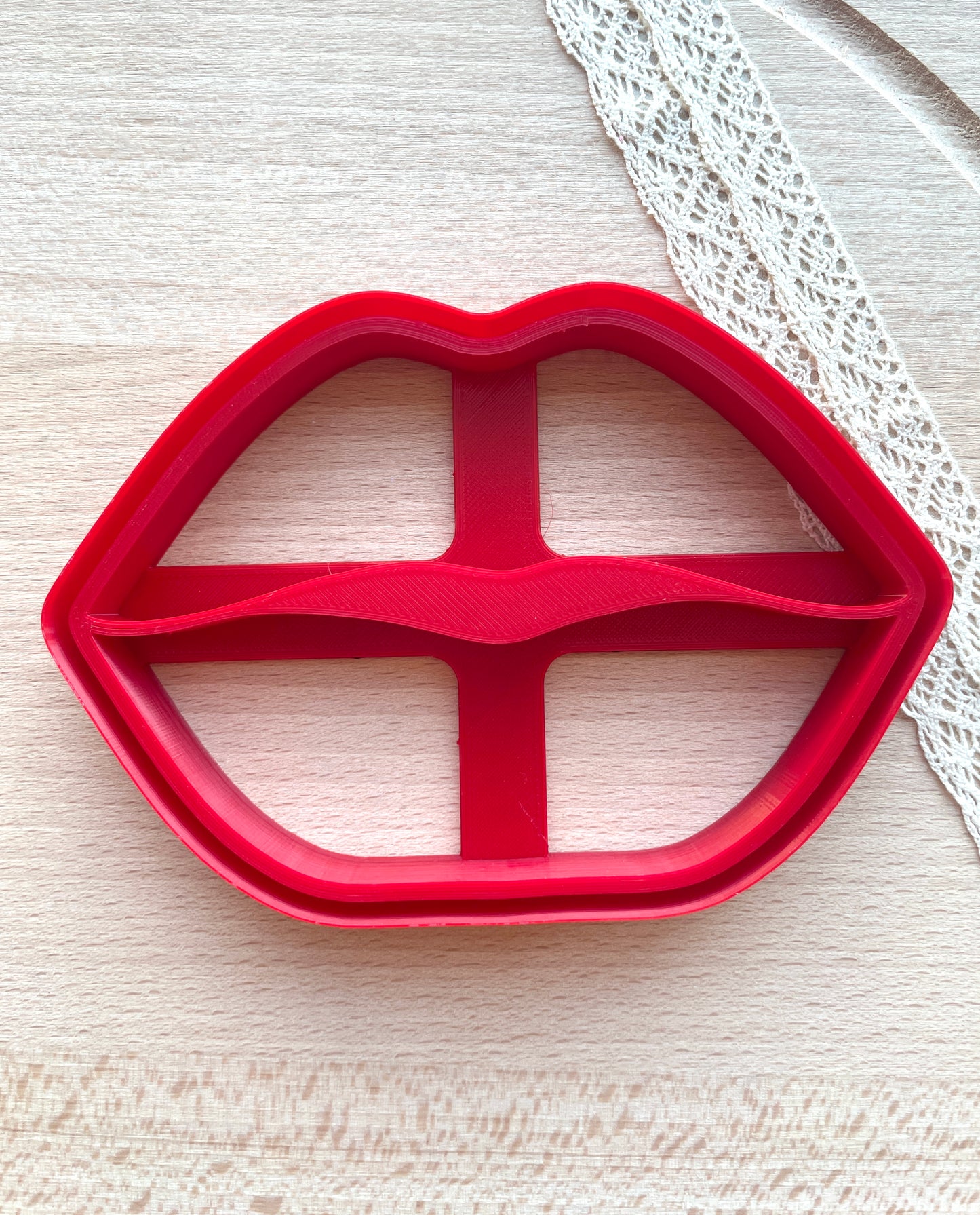 Lips trinket dish clay cutter, Polymer clay cutter