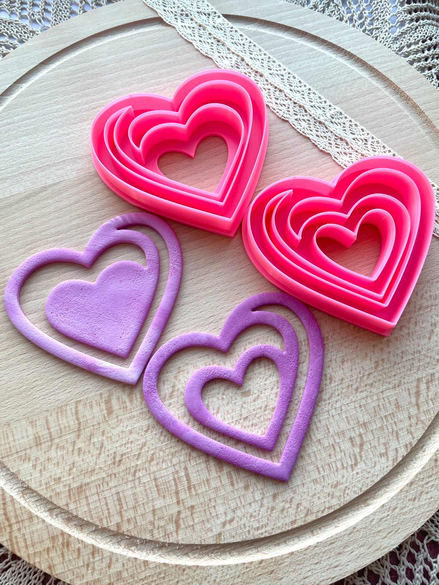 Heart bookmark clay cutter, Bookmark polymer clay cutter