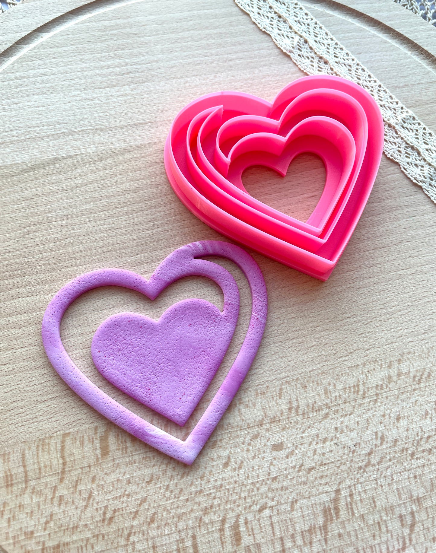 Heart bookmark clay cutter, Bookmark polymer clay cutter
