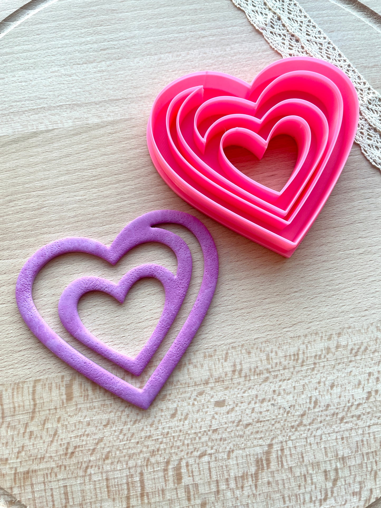 Heart bookmark clay cutter, Bookmark polymer clay cutter