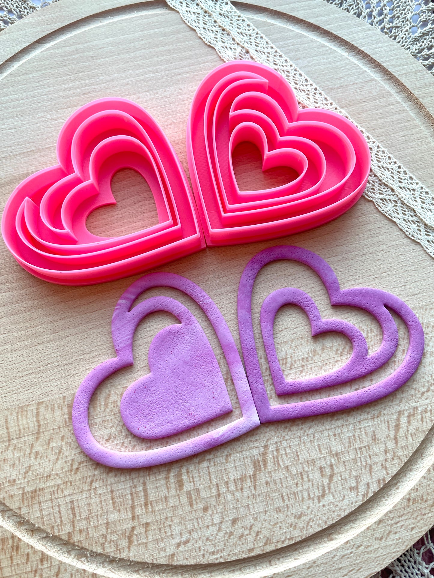 Heart bookmark clay cutter, Bookmark polymer clay cutter