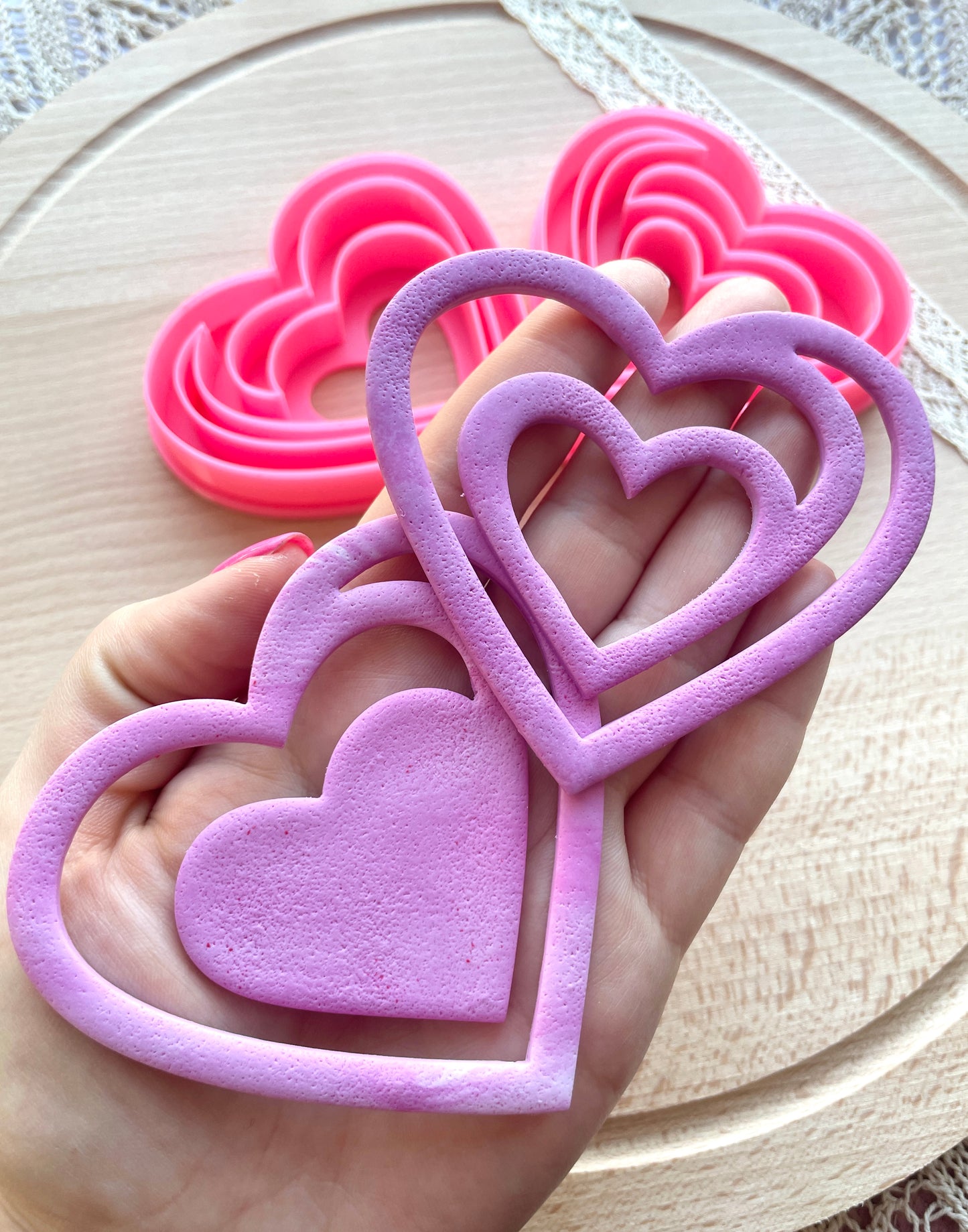 Heart bookmark clay cutter, Bookmark polymer clay cutter