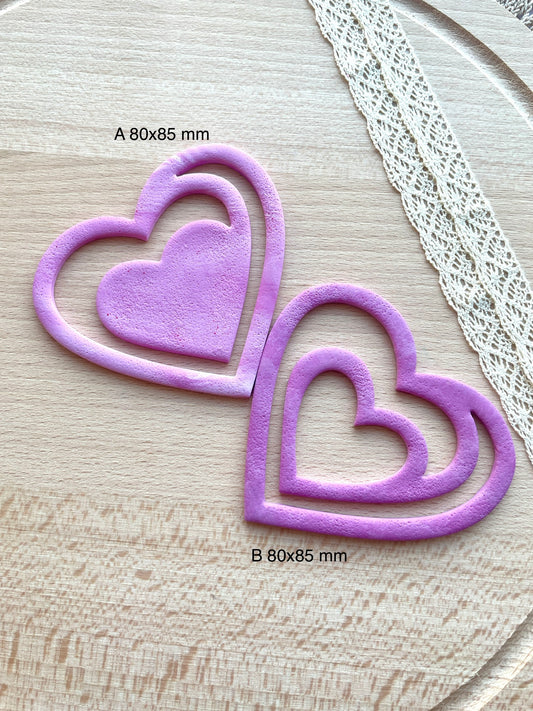 Heart bookmark clay cutter, Bookmark polymer clay cutter