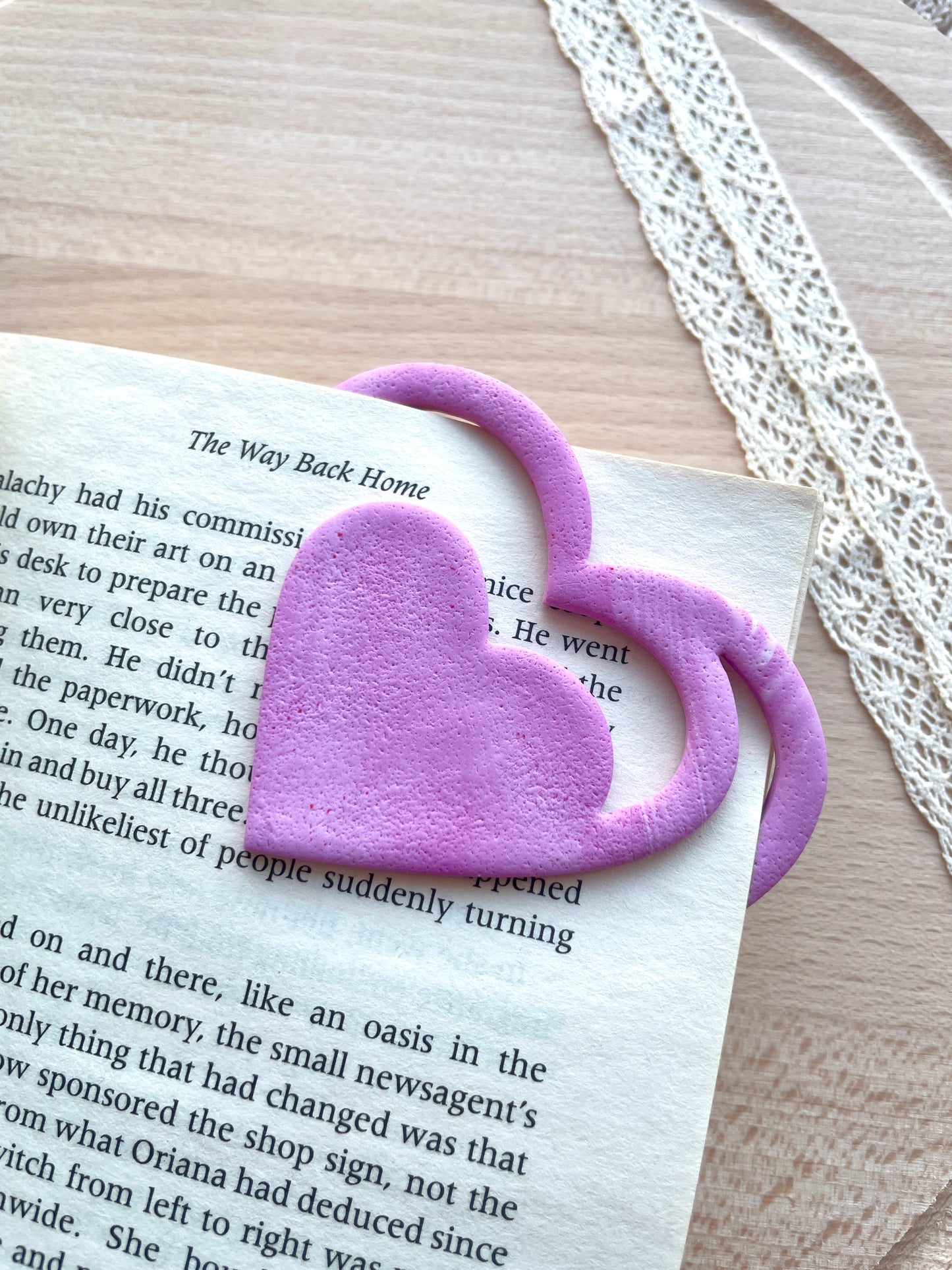 Heart bookmark clay cutter, Bookmark polymer clay cutter