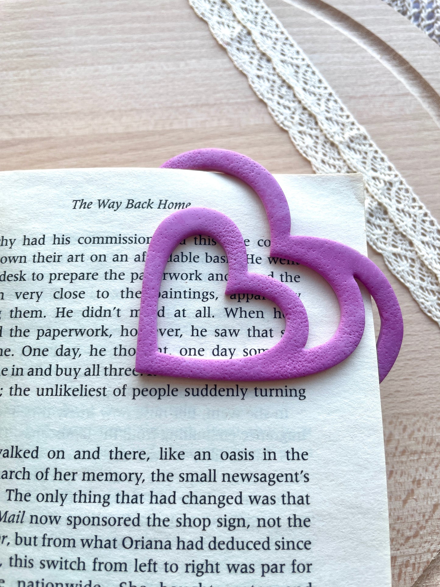 Heart bookmark clay cutter, Bookmark polymer clay cutter