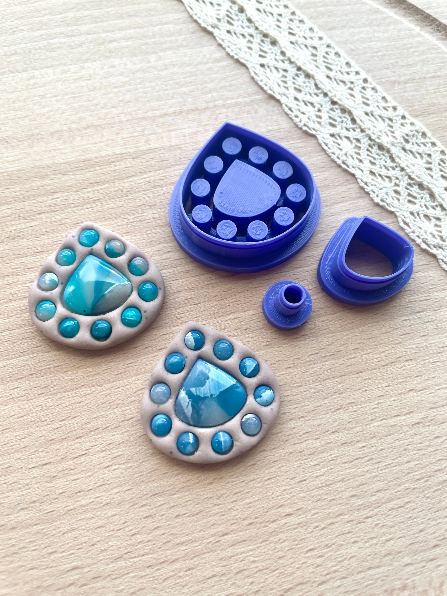 Bezel clay cutter, Faux stone clay cutter set