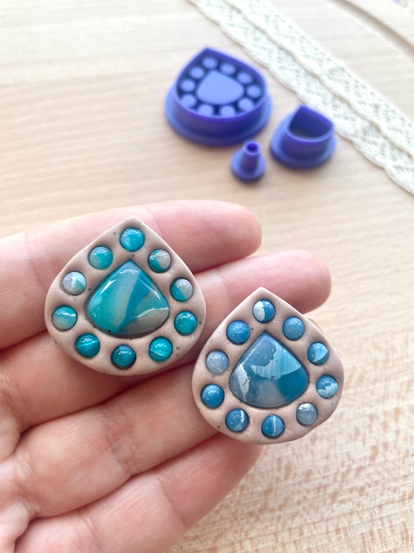 Bezel clay cutter, Faux stone clay cutter set