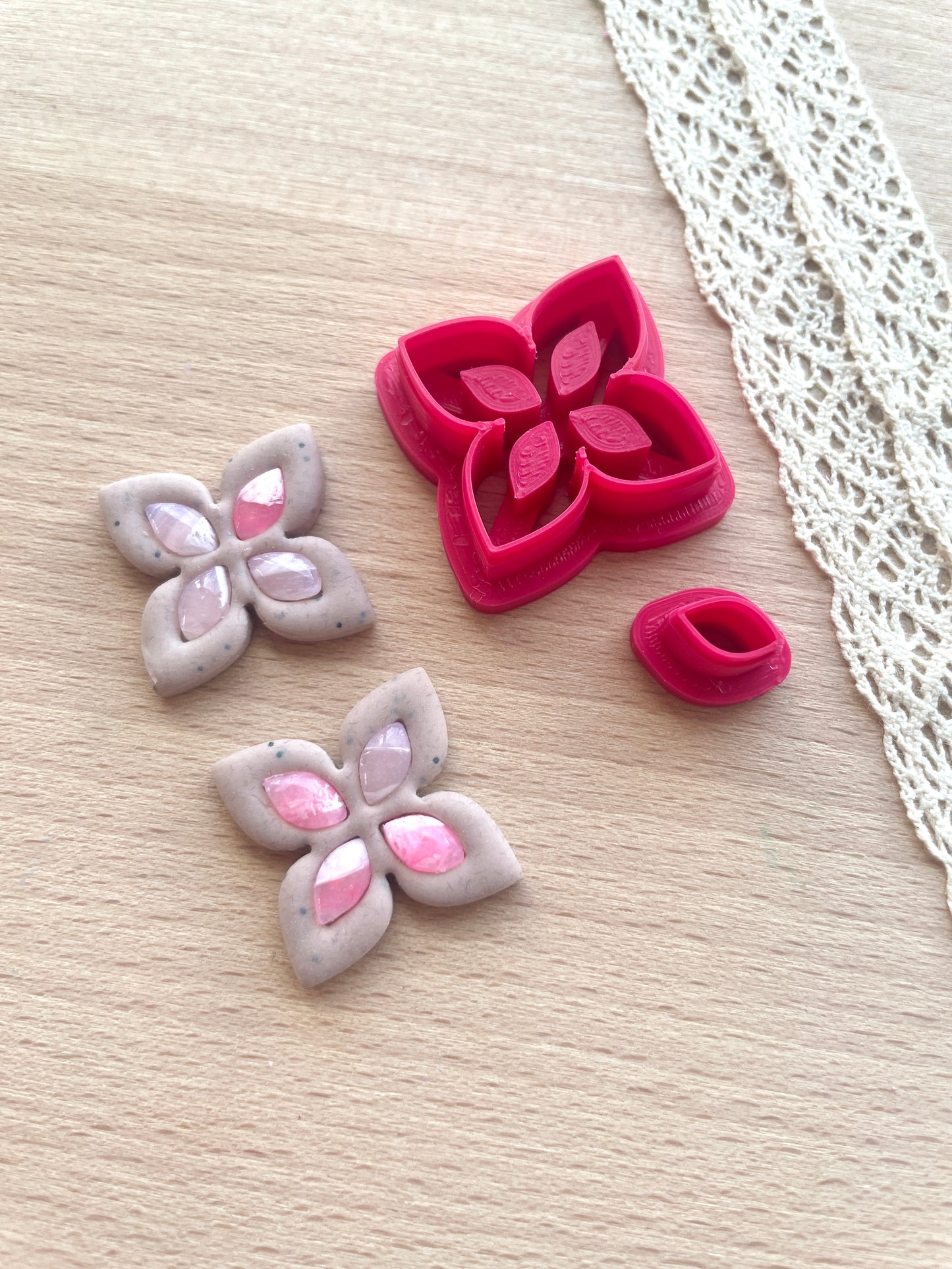 Bezel earring clay cutter, Faux stone clay cutter set