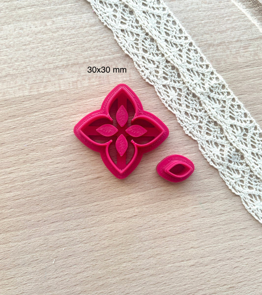 Bezel earring clay cutter, Faux stone clay cutter set