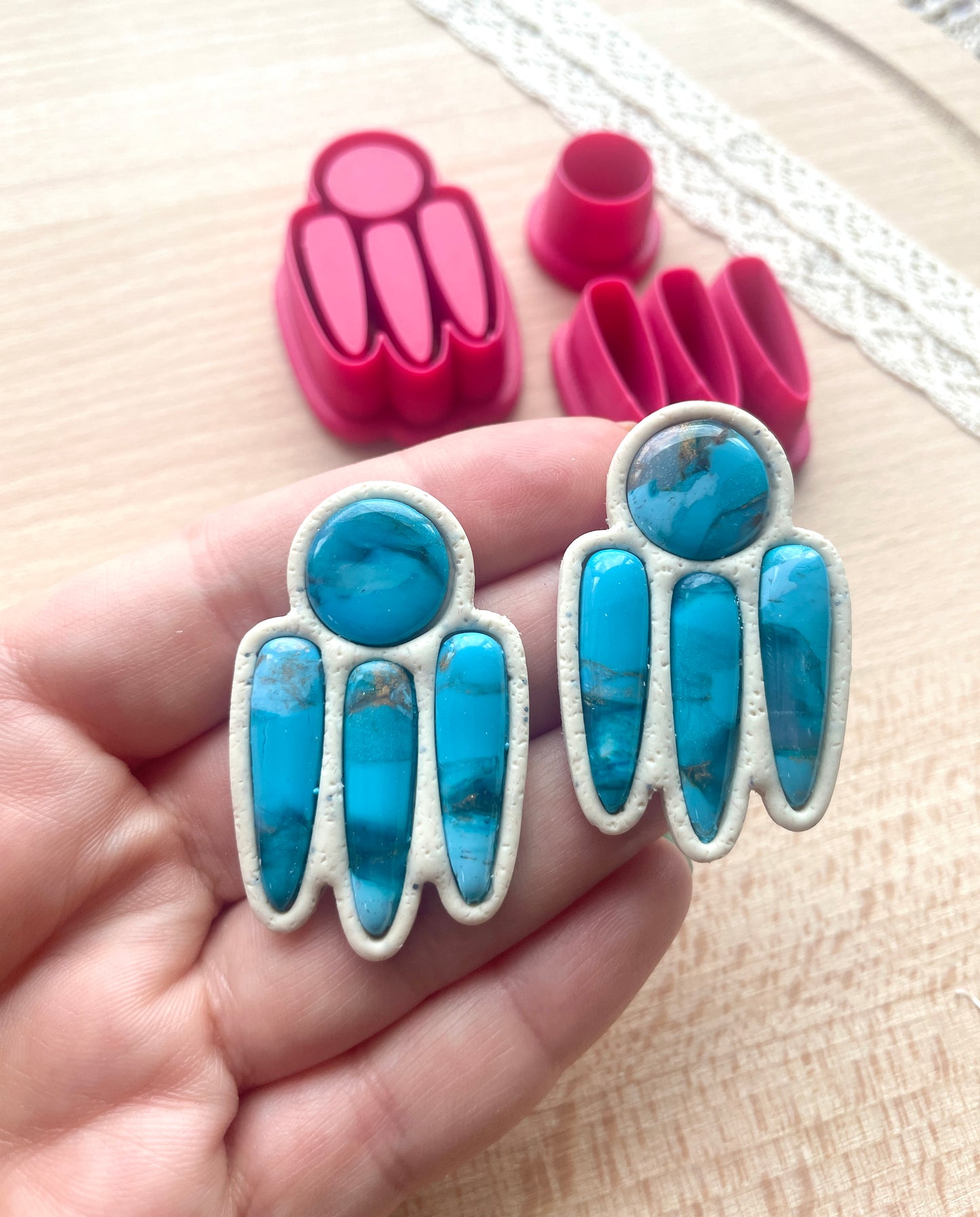 Bezel clay cutter, Faux stone clay cutter set