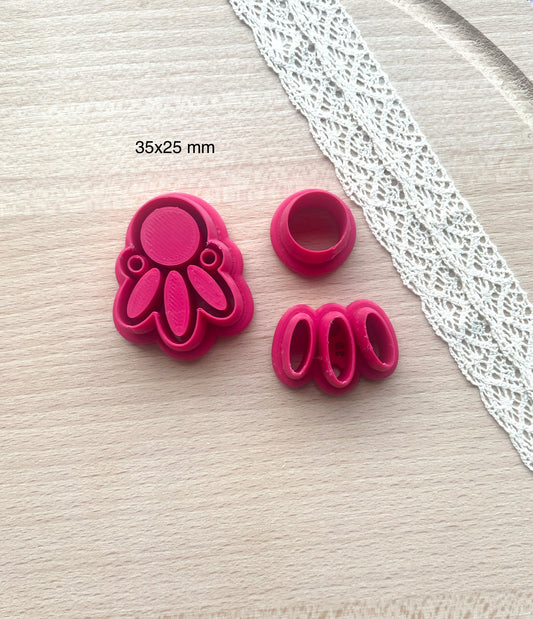 Bezel earring clay cutter, Faux stone clay cutter set