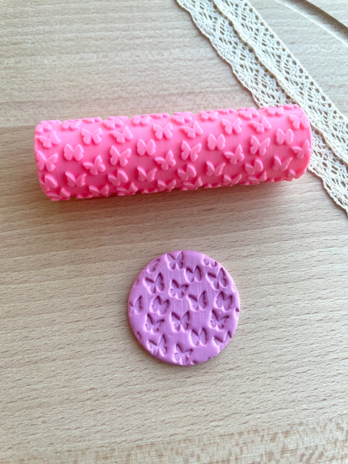Little butterflies texture roller, Pattern roller for polymer clay