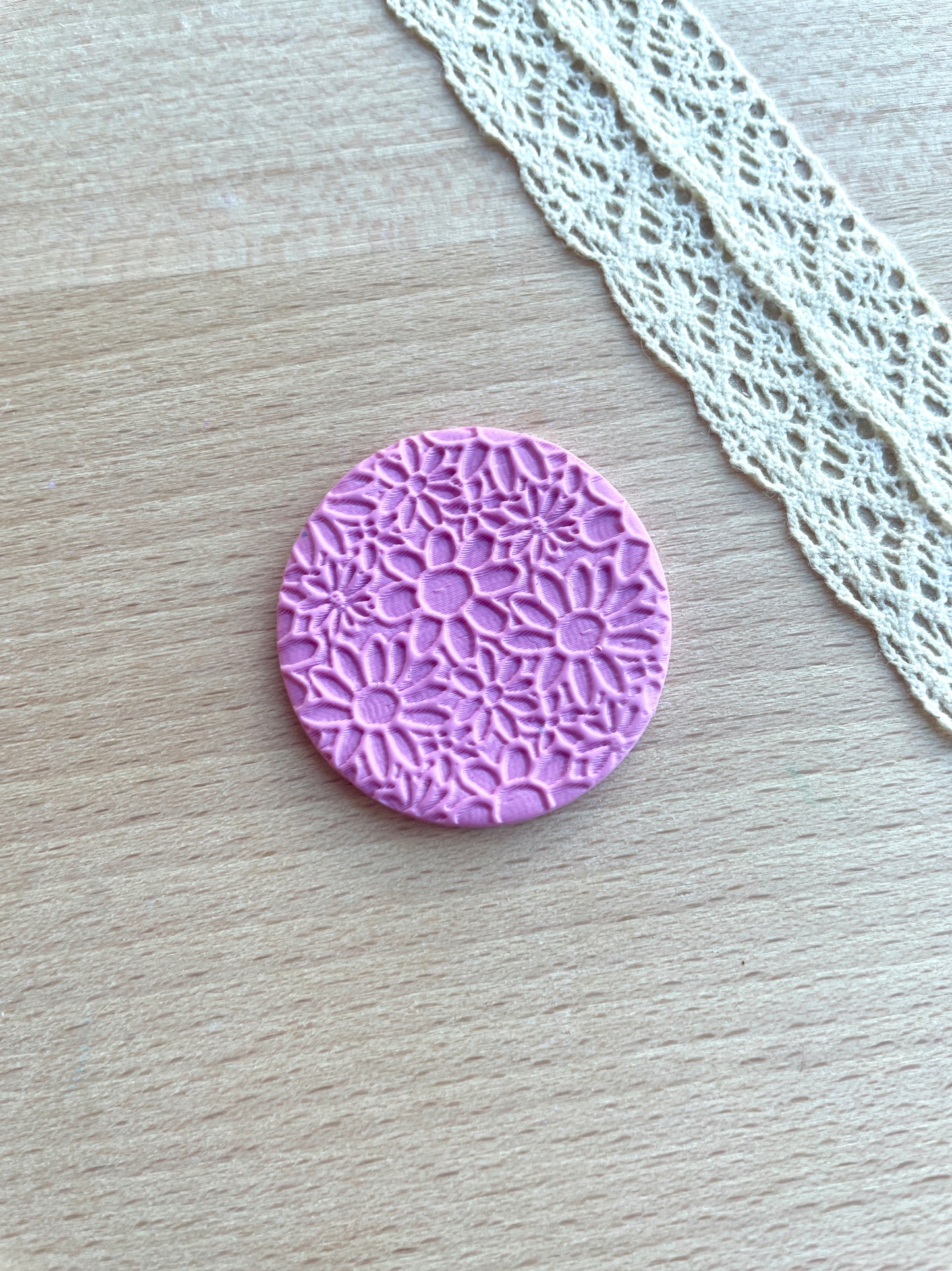 Countryside flower texture roller, Pattern roller for polymer clay