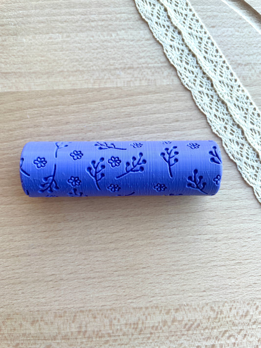 Floral texture roller, Pattern roller for polymer clay