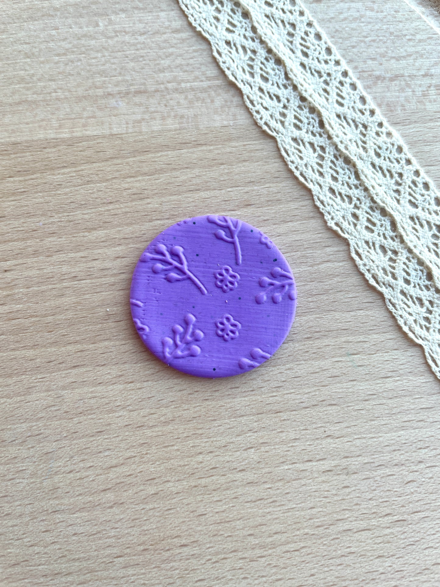 Floral texture roller, Pattern roller for polymer clay