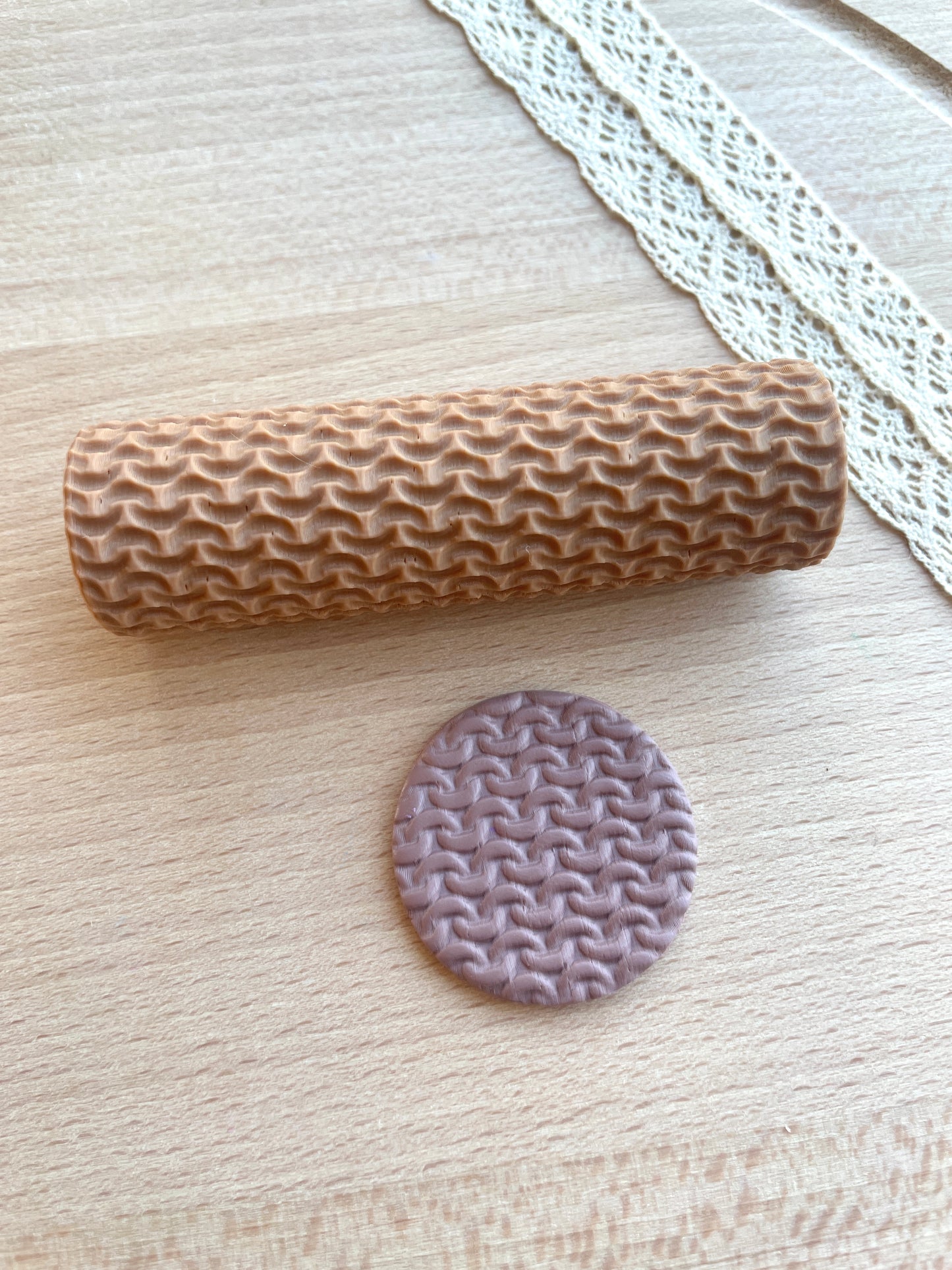 Chainmaile texture roller, Pattern roller for polymer clay