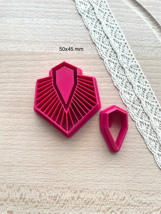 Bezel earring clay cutter, Faux stone clay cutter set