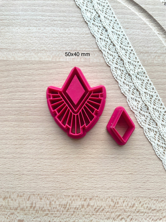 Bezel earring clay cutter, Faux stone clay cutter set