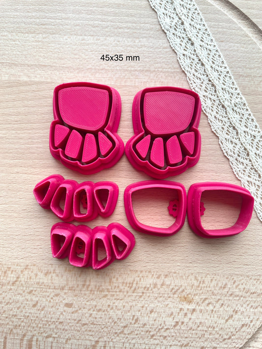 Bezel earring clay cutter, Faux stone clay cutter set
