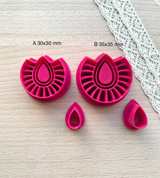 Bezel earring clay cutter, Macrame Bezel earring clay cutter, Faux stone clay cutter set