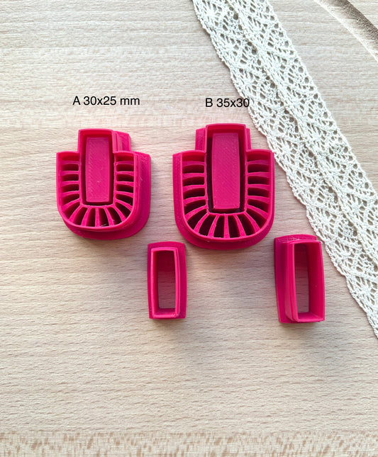 Bezel earring clay cutter, Macrame Bezel earring clay cutter, Faux stone clay cutter set