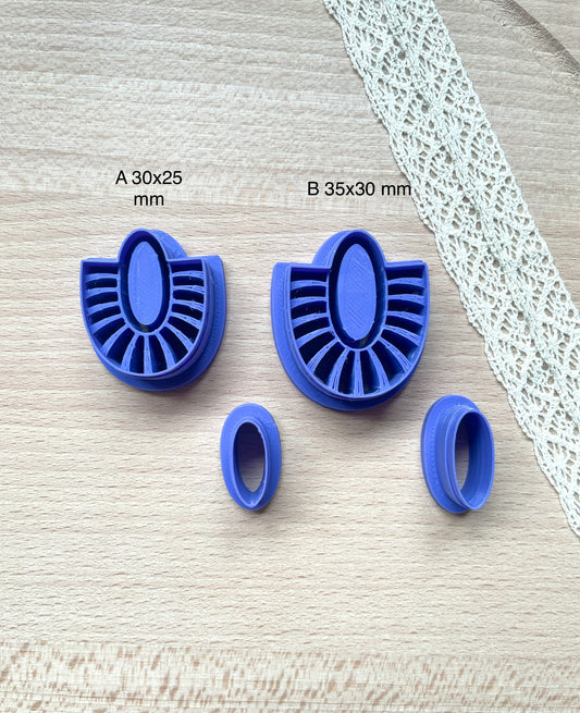 Bezel earring clay cutter, Macrame Bezel earring clay cutter, Faux stone clay cutter set