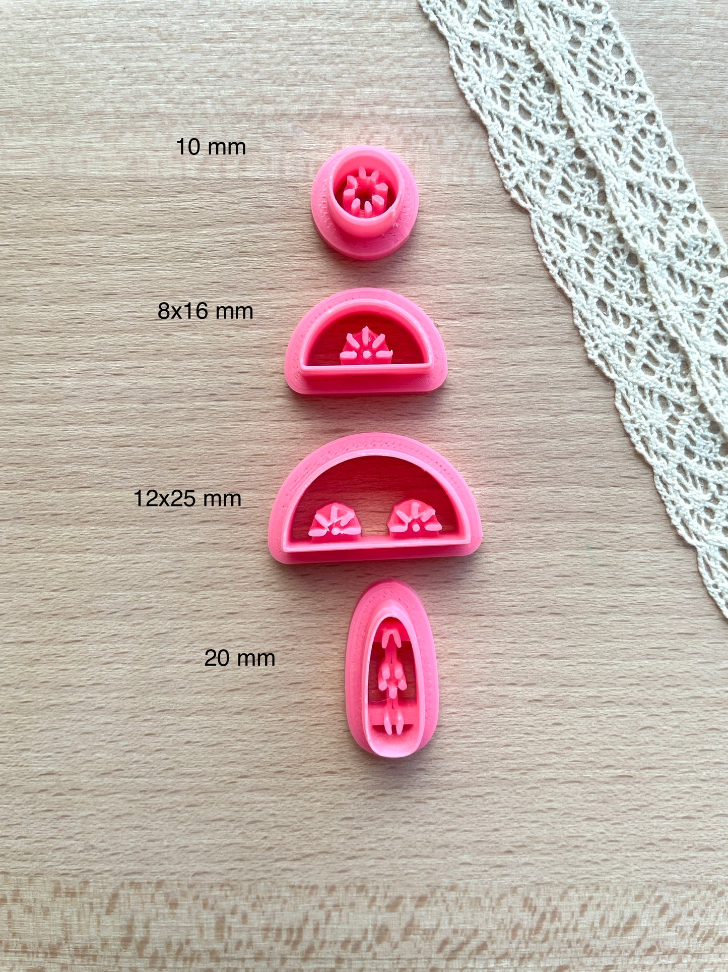Ceramic Azulejo style earring clay cutter, Faux ceramic polymer clay cutter set