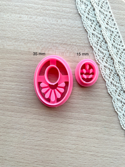 Ceramic Azulejo style earring clay cutter, Faux ceramic polymer clay cutter set