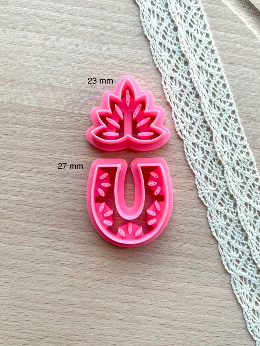 Ceramic Azulejo style earring clay cutter, Faux ceramic polymer clay cutter set