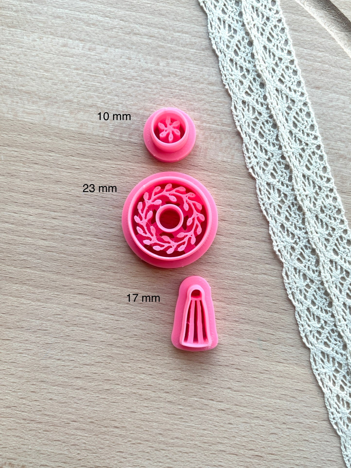 Ceramic Azulejo style earring clay cutter, Faux ceramic polymer clay cutter set