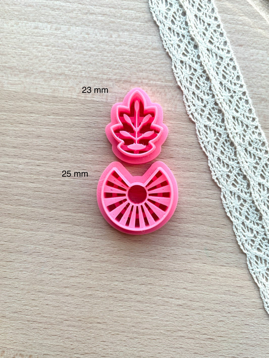 Ceramic Azulejo style earring clay cutter, Faux ceramic polymer clay cutter set