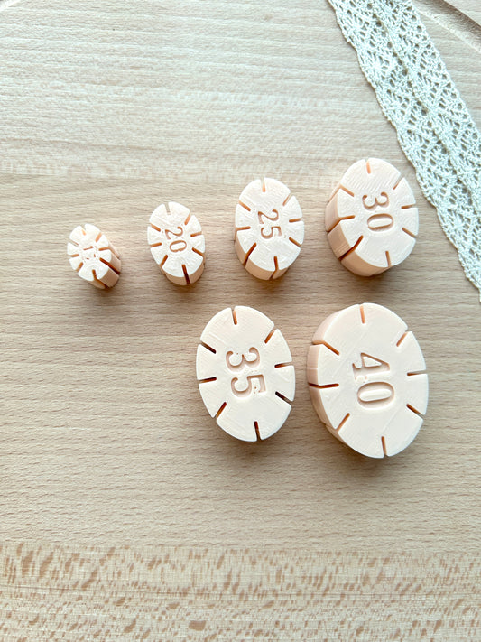 Oval hoop earring guides for polymer clay earrings